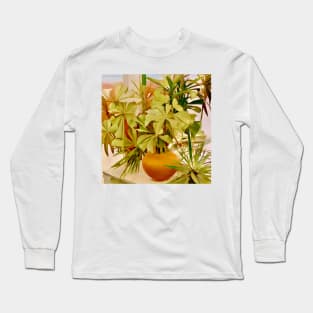 Tropical Leaves in a Terra Cotta Pot Long Sleeve T-Shirt